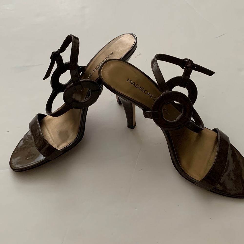 Madison studio brown strappy heel wore once